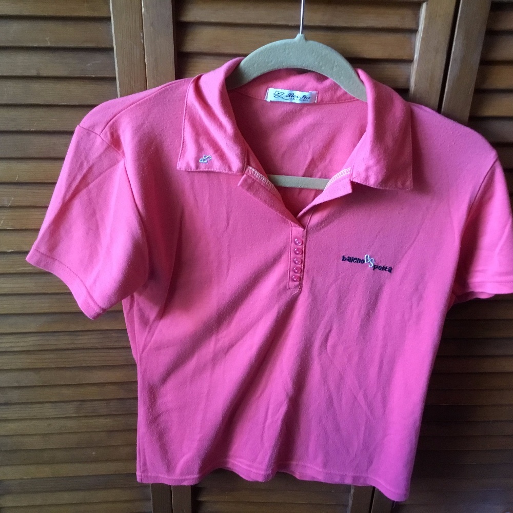 MEI NA POLO SHIRT CORAL/SALMON COLOR JUNIOR SIZE M
